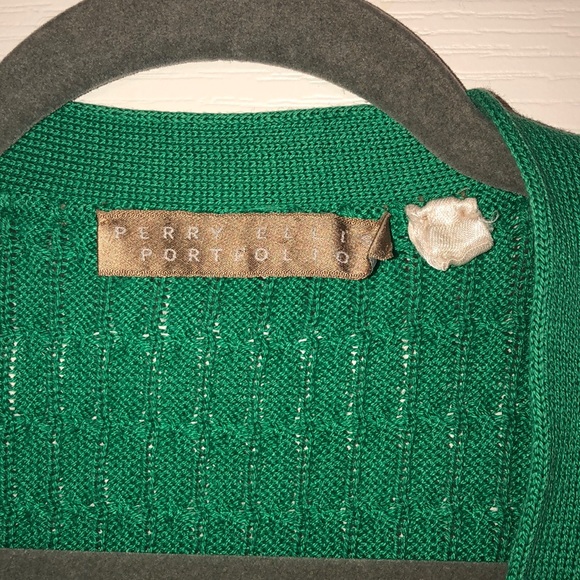 Perry Ellis Kelly Green Cardigan - Picture 2 of 5